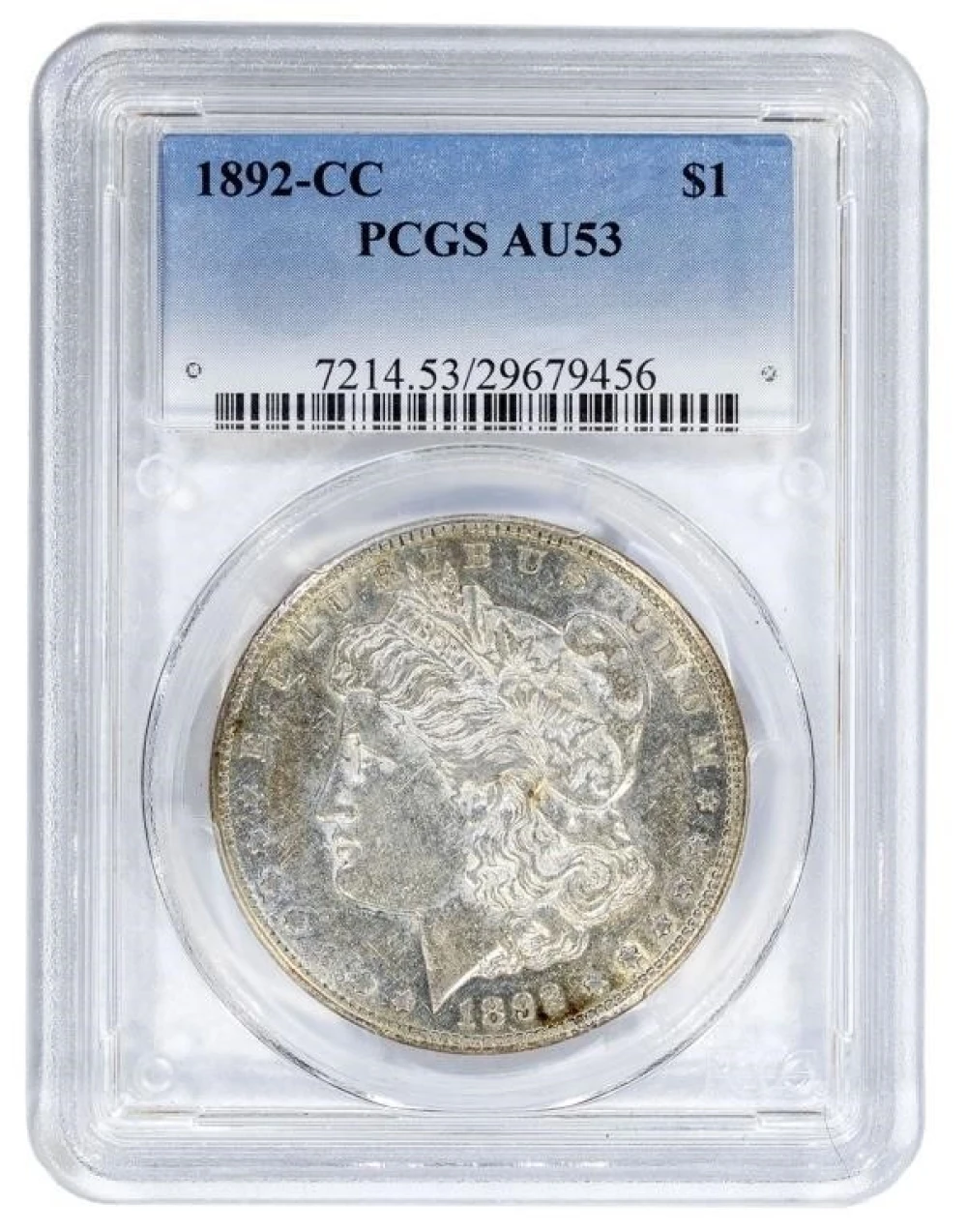 PCGS AU-53 1892-CC Morgan Dollar