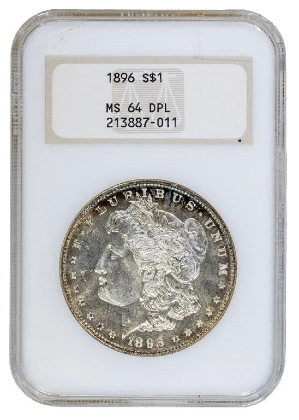 NGC MS-64 DPL 1896 Morgan Dollar