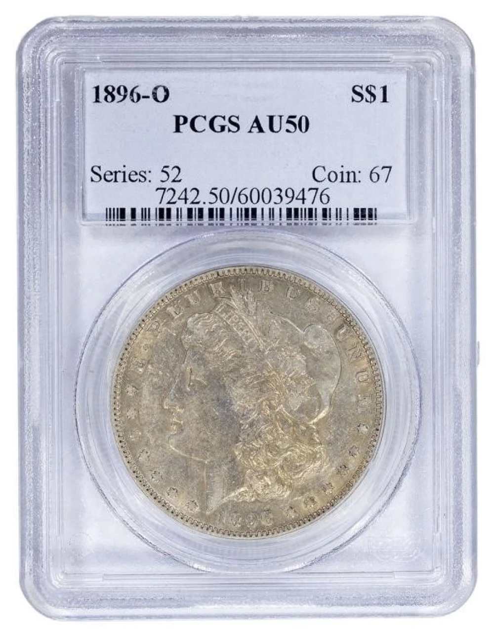 PCGS AU-50 1896-O Morgan $1