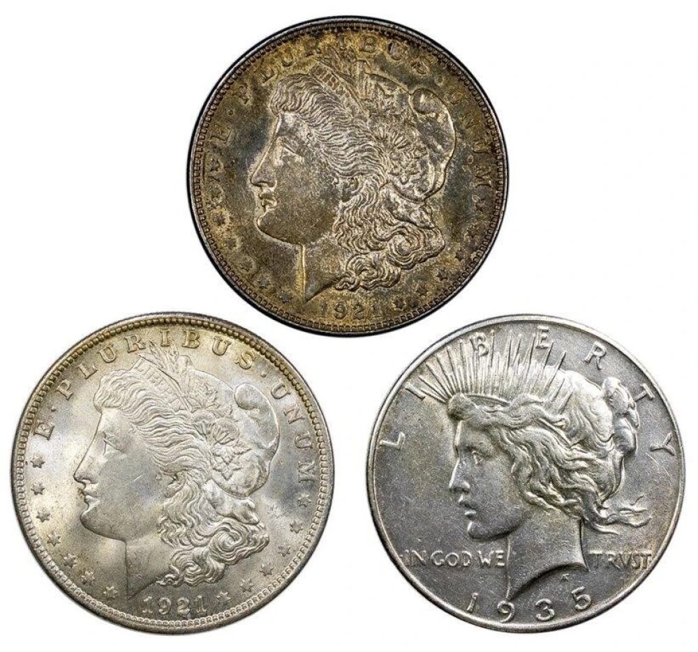 Morgan and Peace Dollar Mix