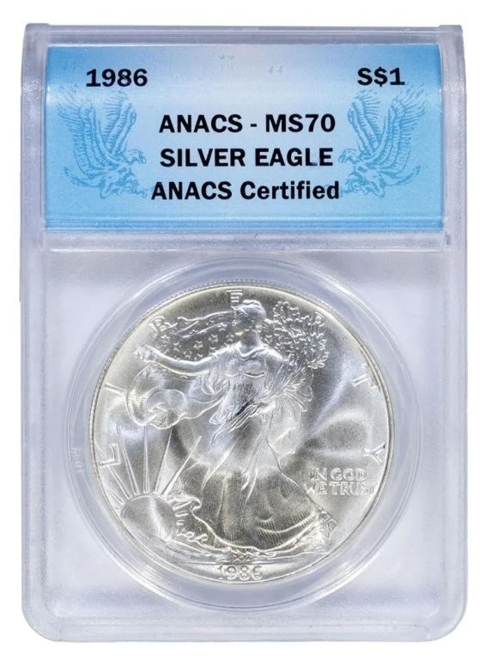 ANACS MS-70 1986 Silver Eagle