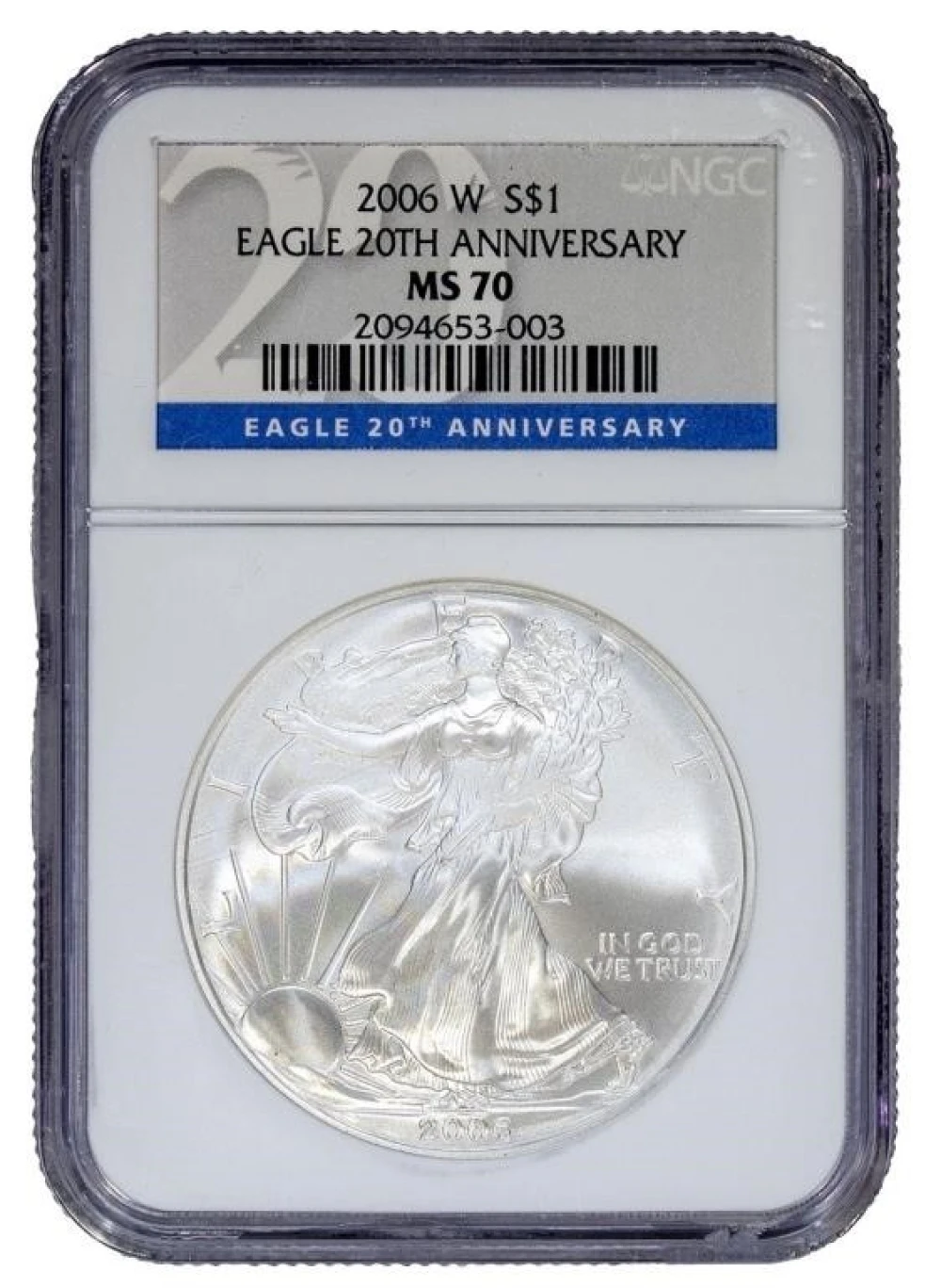 NGC MS-70 06-W Silver Eagle From the 06 Ann. Set