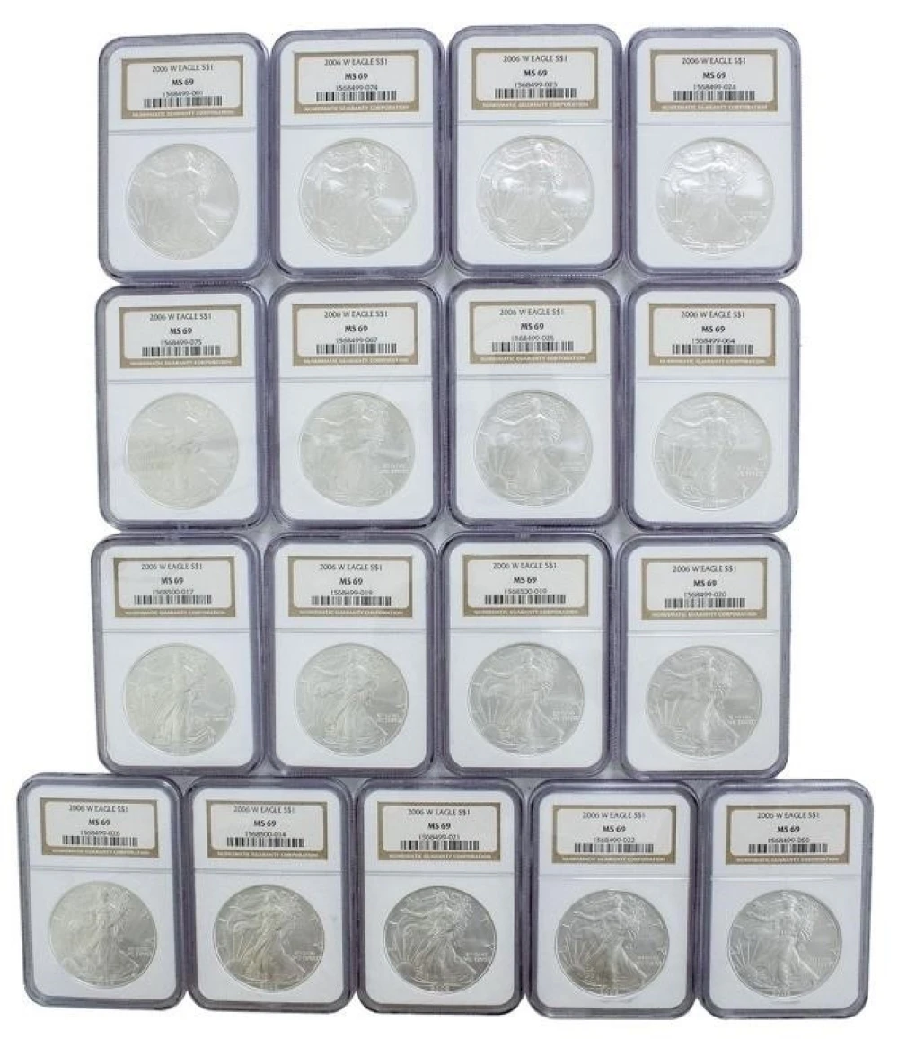 17 NGC MS-69 2006-W Silver Eagles