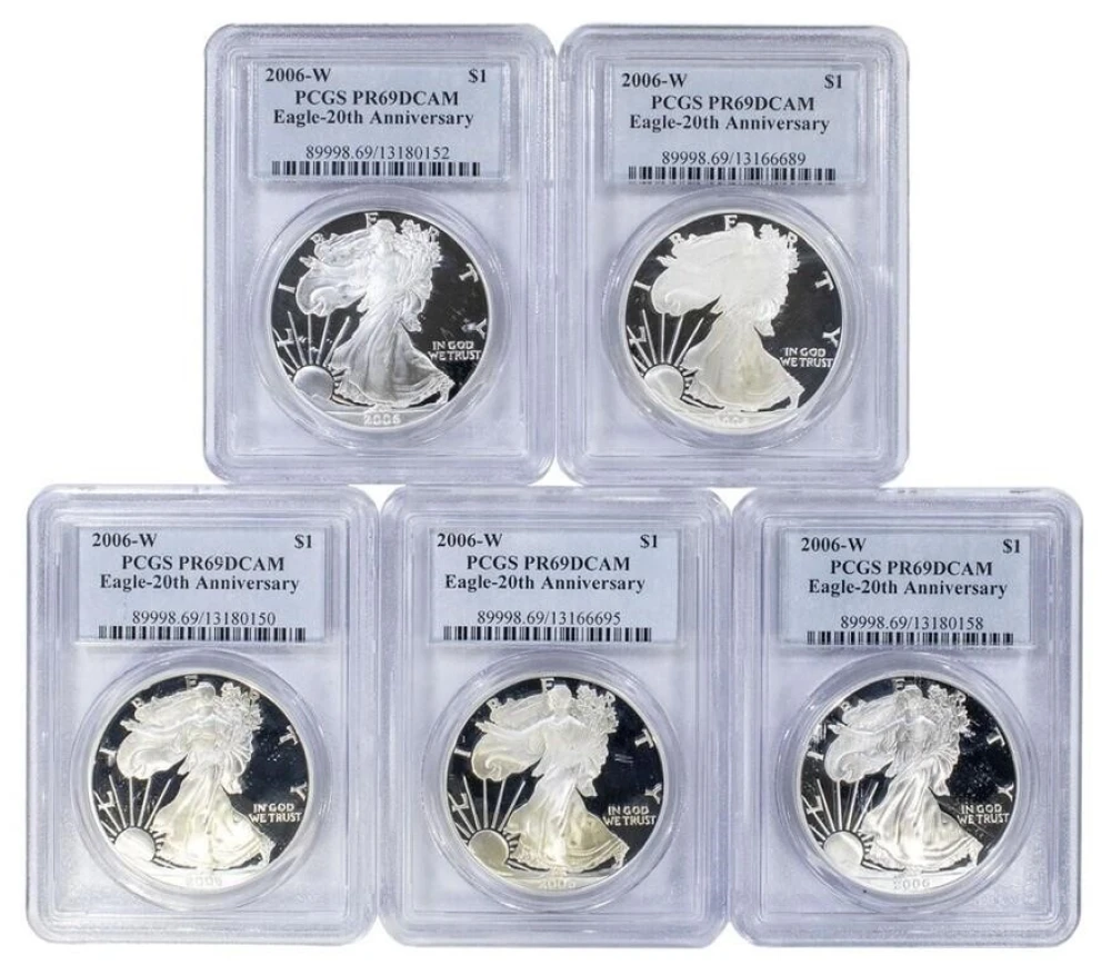 5 More PCGS PR-69 DCAM 06-W Proof Silver Eagles