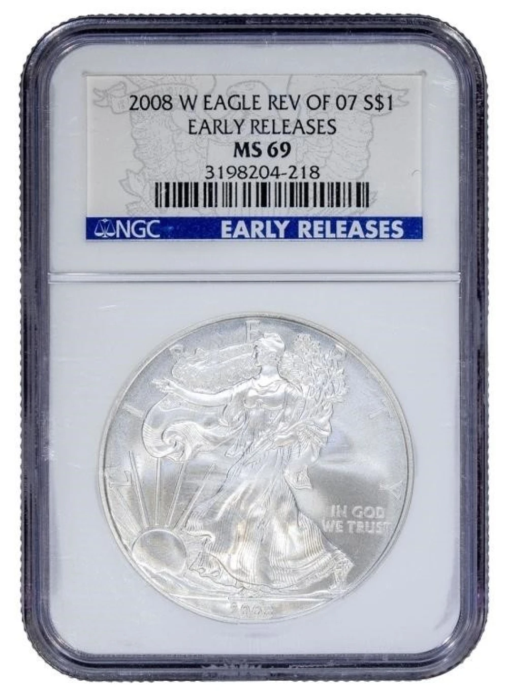 2008-W NGC MS-69 ER Reverse of '07 Silver Eagle