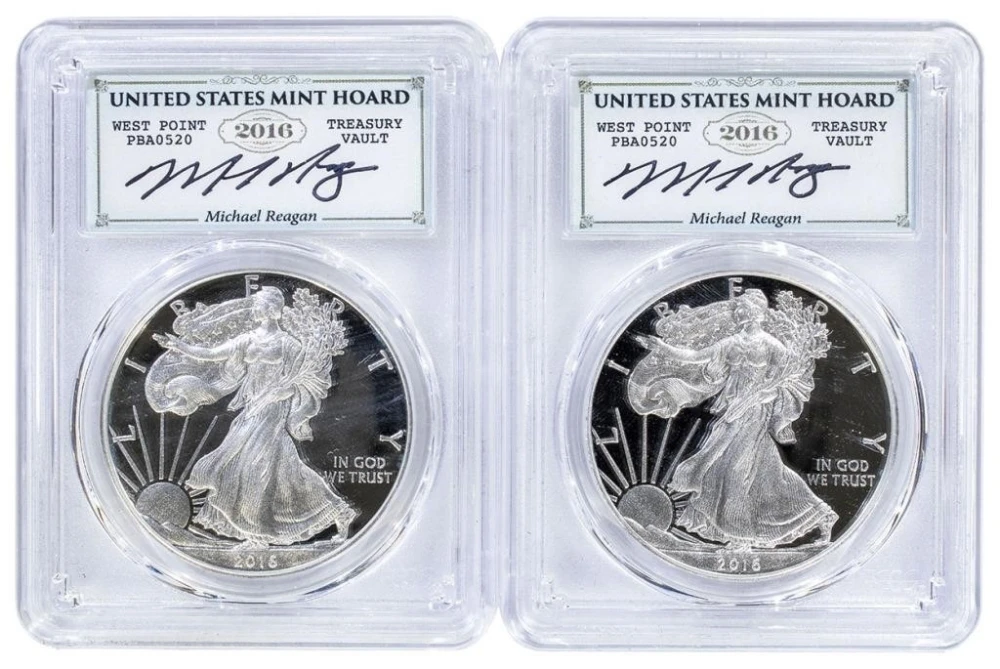Pair of PCGS Proof-70 2016-W Silver Eagles