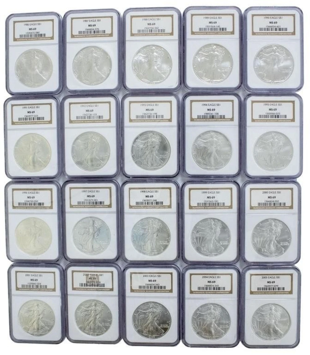 A 2nd 1986-2005 NGC MS-69 Set of Silver Eagles
