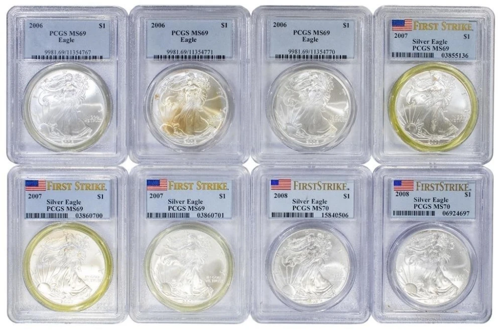 Misc. Lot of PCGS Graded Silver Eagles