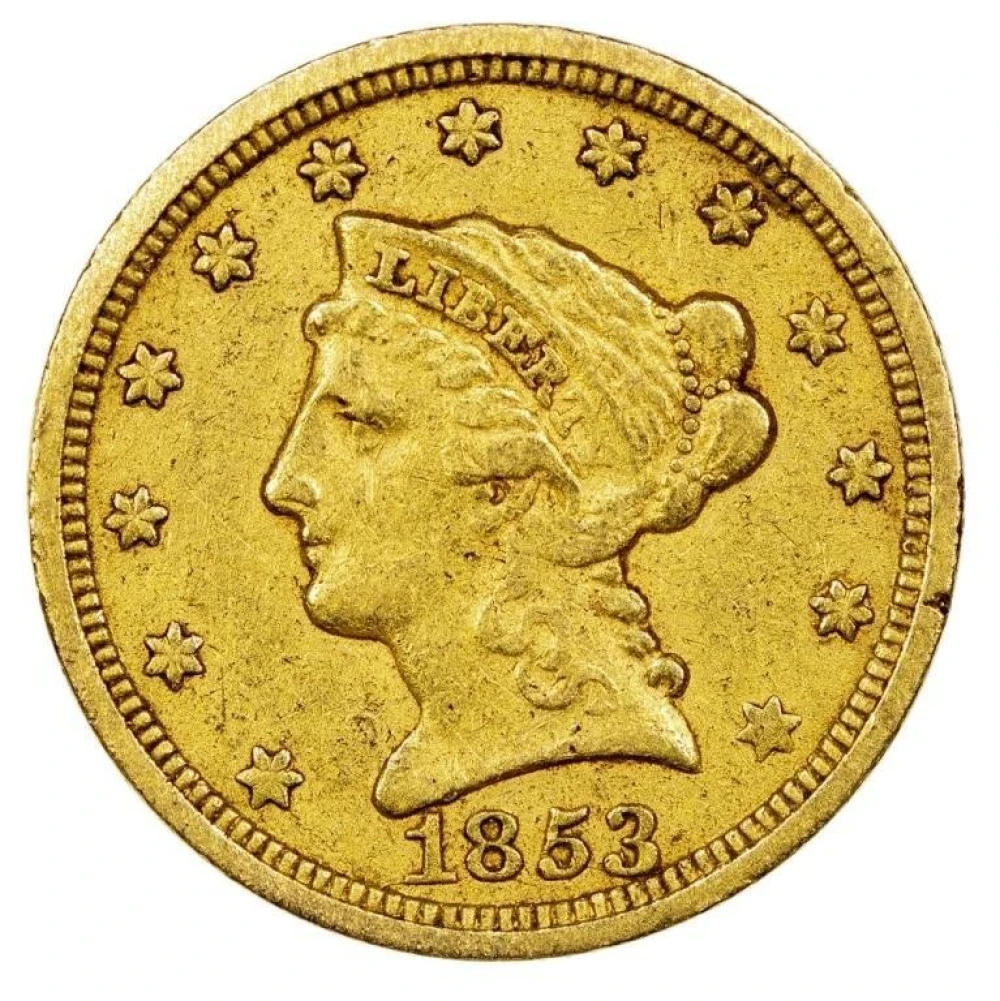 EF-40 1853 Gold $2.50