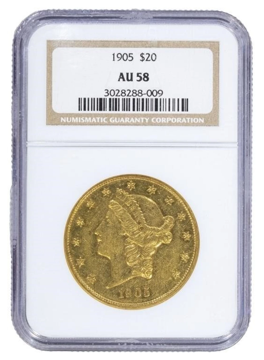 NGC AU-58 1905 Gold $20