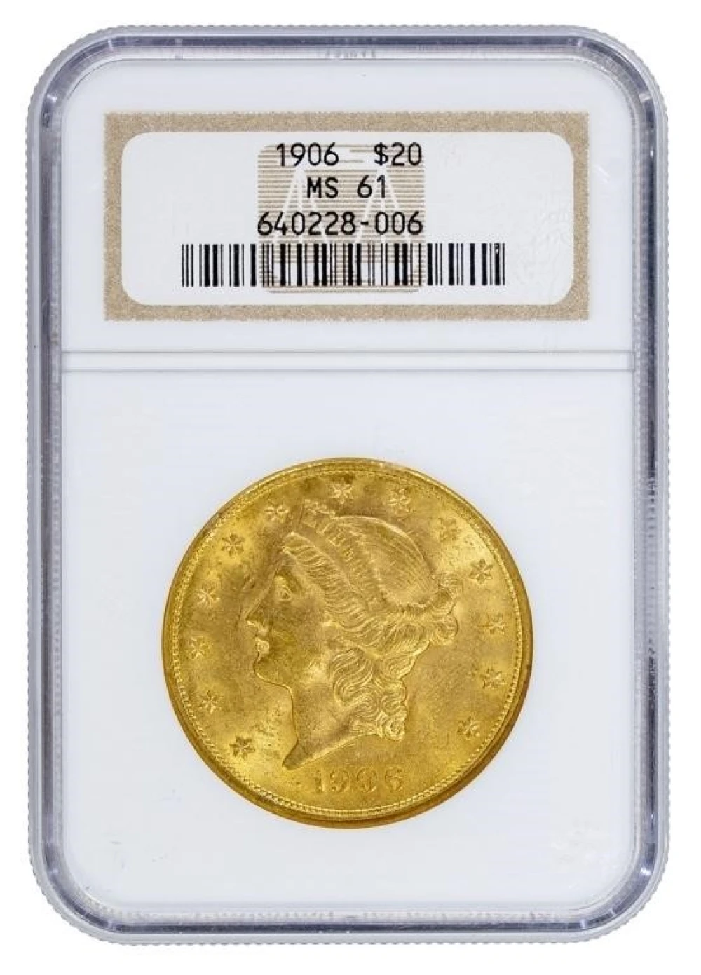NGC MS-61 1906 Gold $20