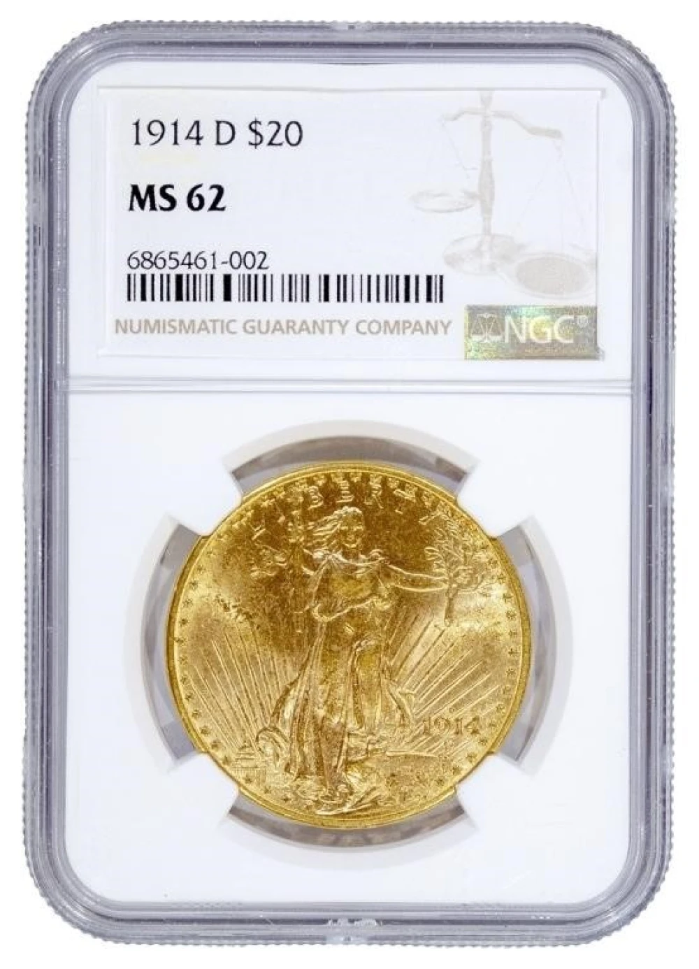 NGC MS-62 1914-D Gold $20