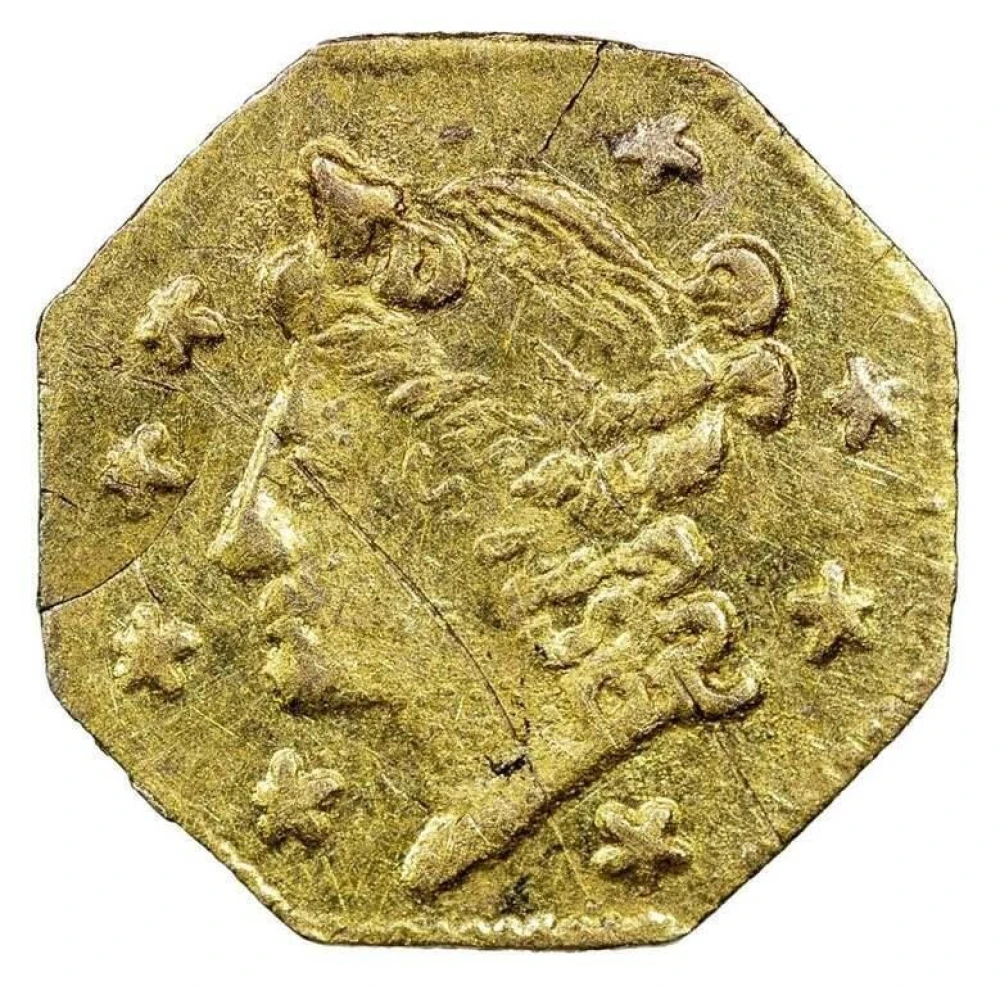 AU-50 1856 Gold California Quarter