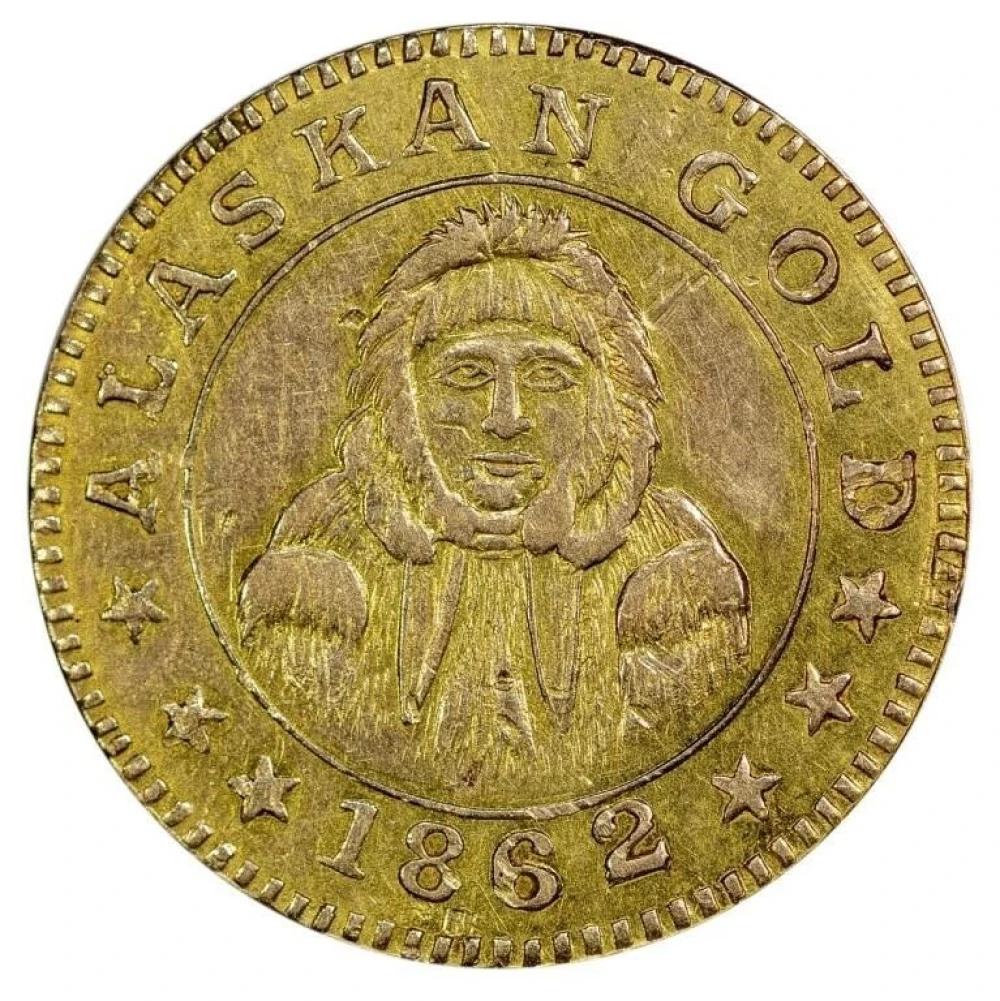 AU-50 "1862" (1910) Alaska Gold Two Toowah