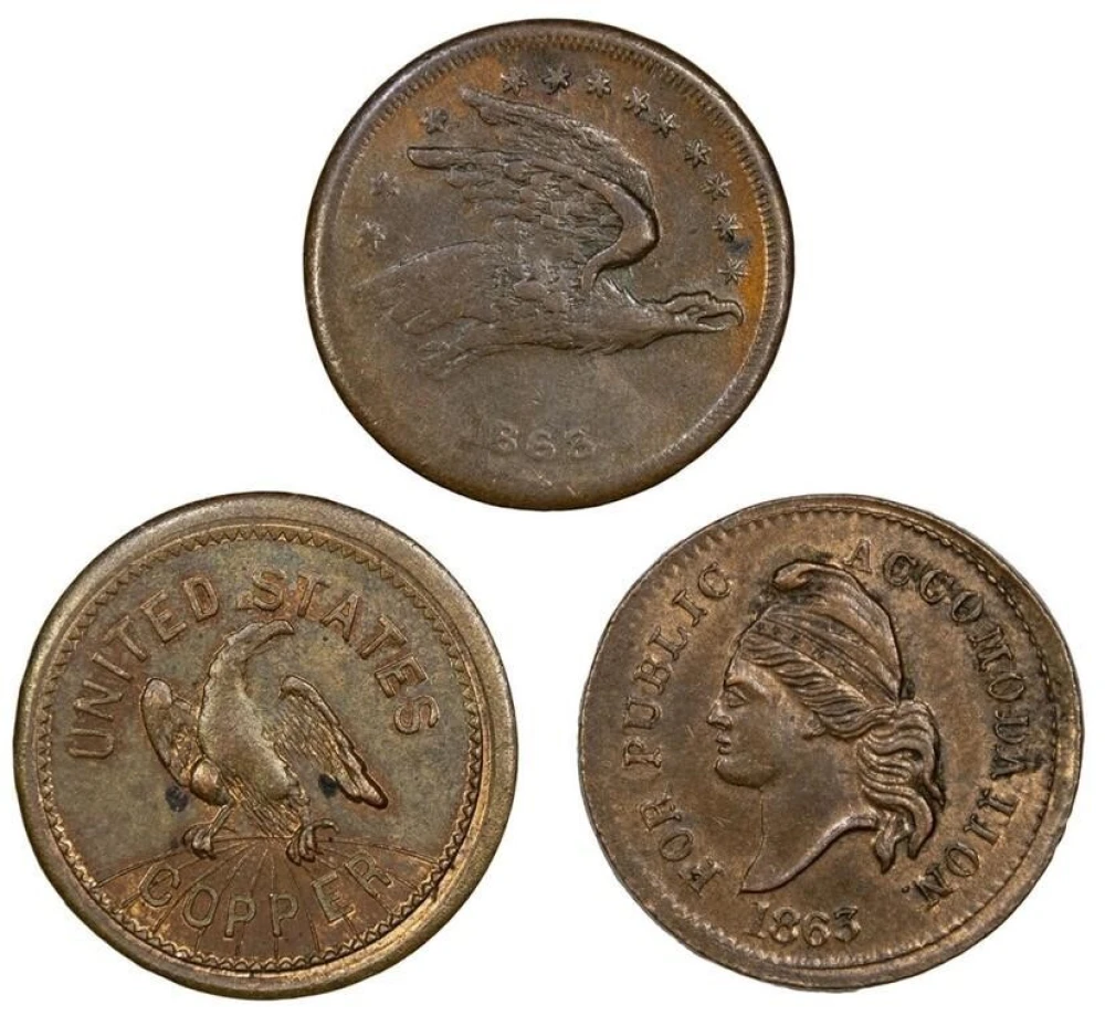 Civil War Token. AU to UNC Threesome