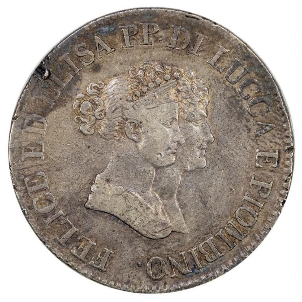 Italian States. 1805 Lucca and Piombino 5 Franchi