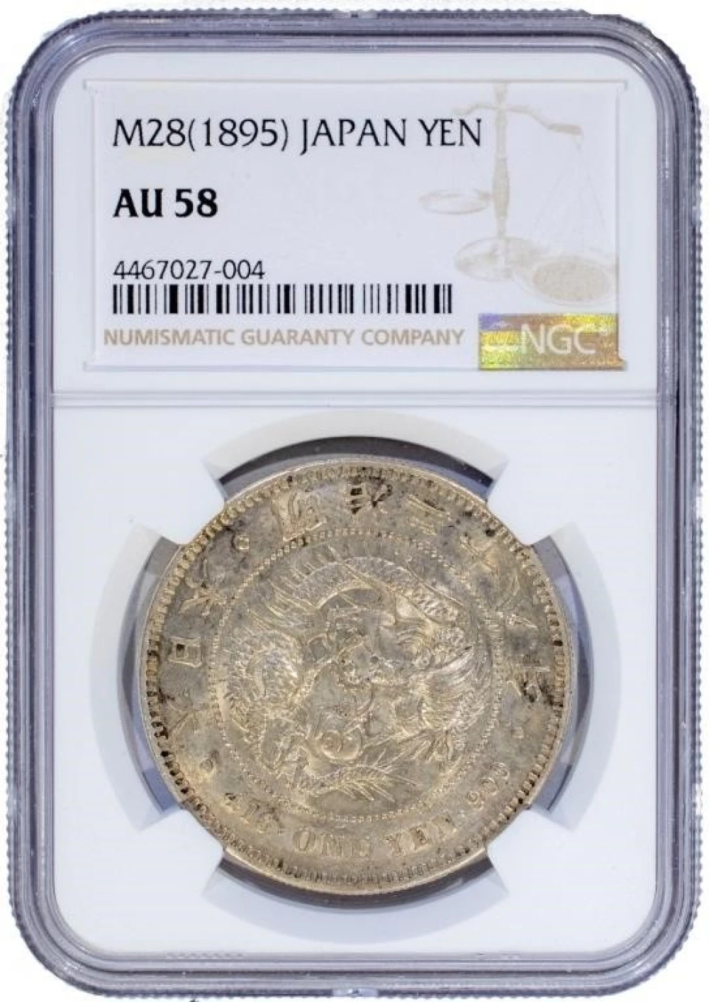 Japan. NGC AU-58 Meiji 28 (1895) Silver Yen
