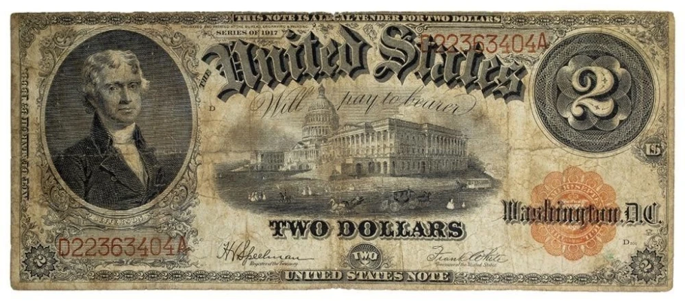 VG Series 1917 $2 Note