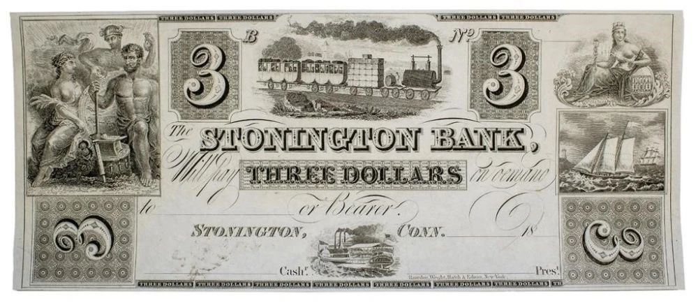 Connecticut. Stonington $3 Note