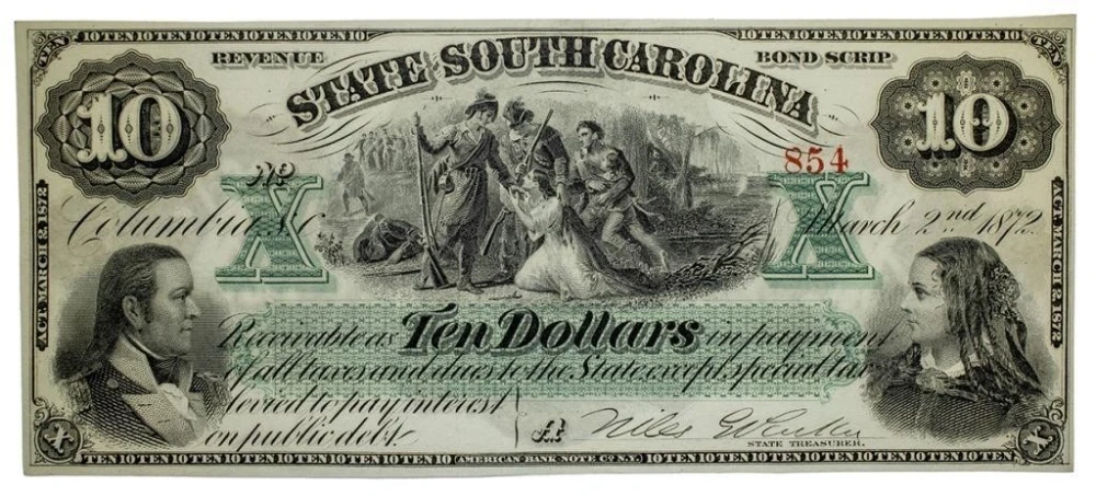South Carolina. Columbia. Crisp New 1872 $20