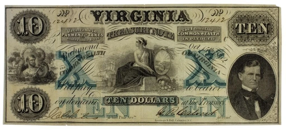 Virginia. Richmond. $10 Treasury Note