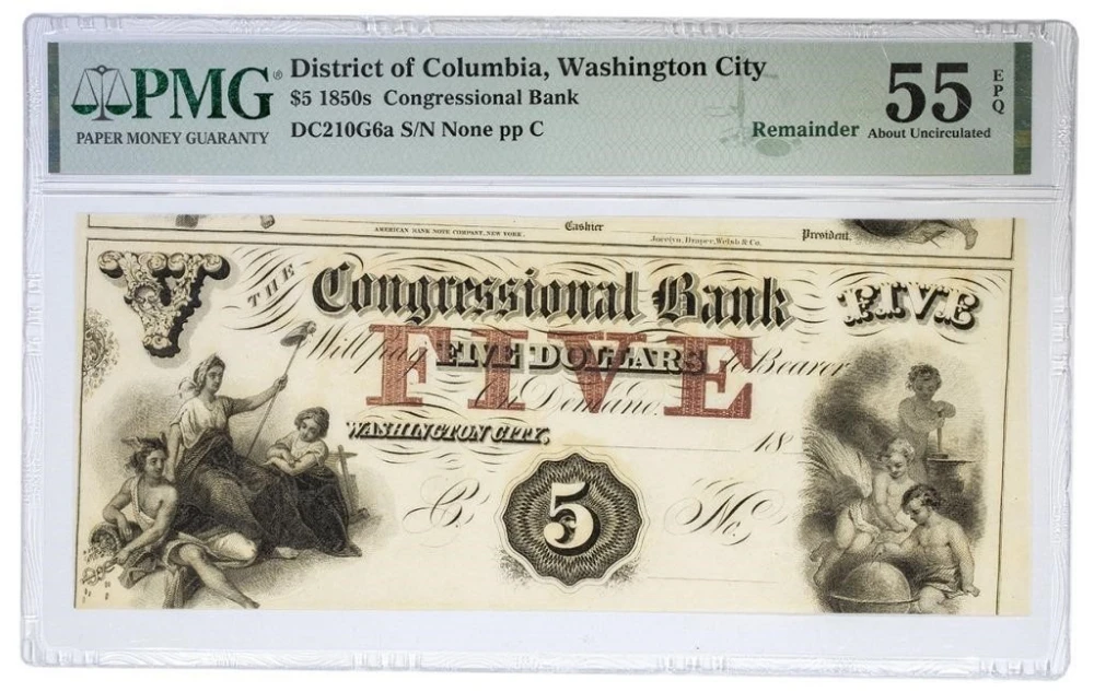 Washington D.C. PMG-55 $5 Note