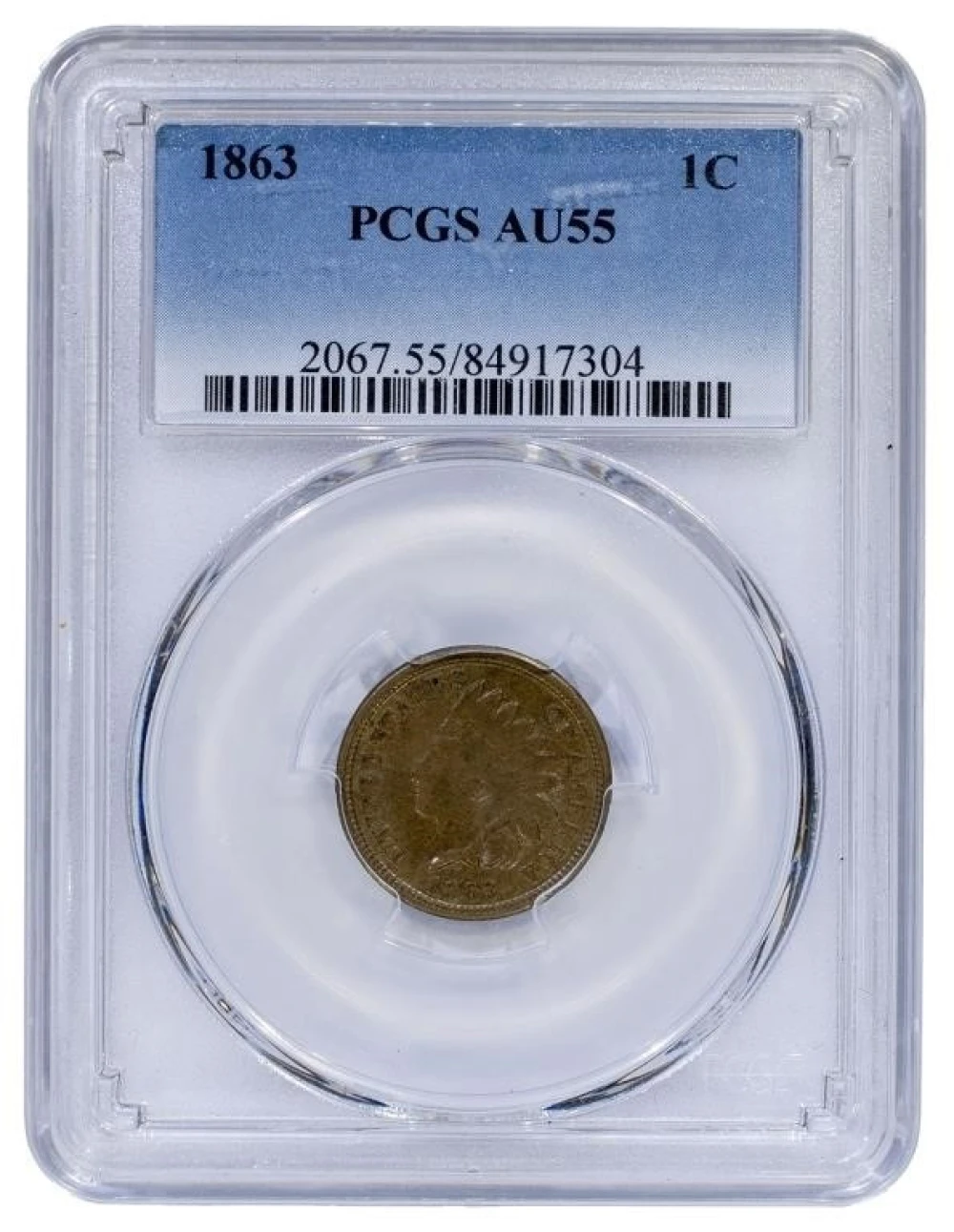 PCGS AU-55 1863 Indian Cent