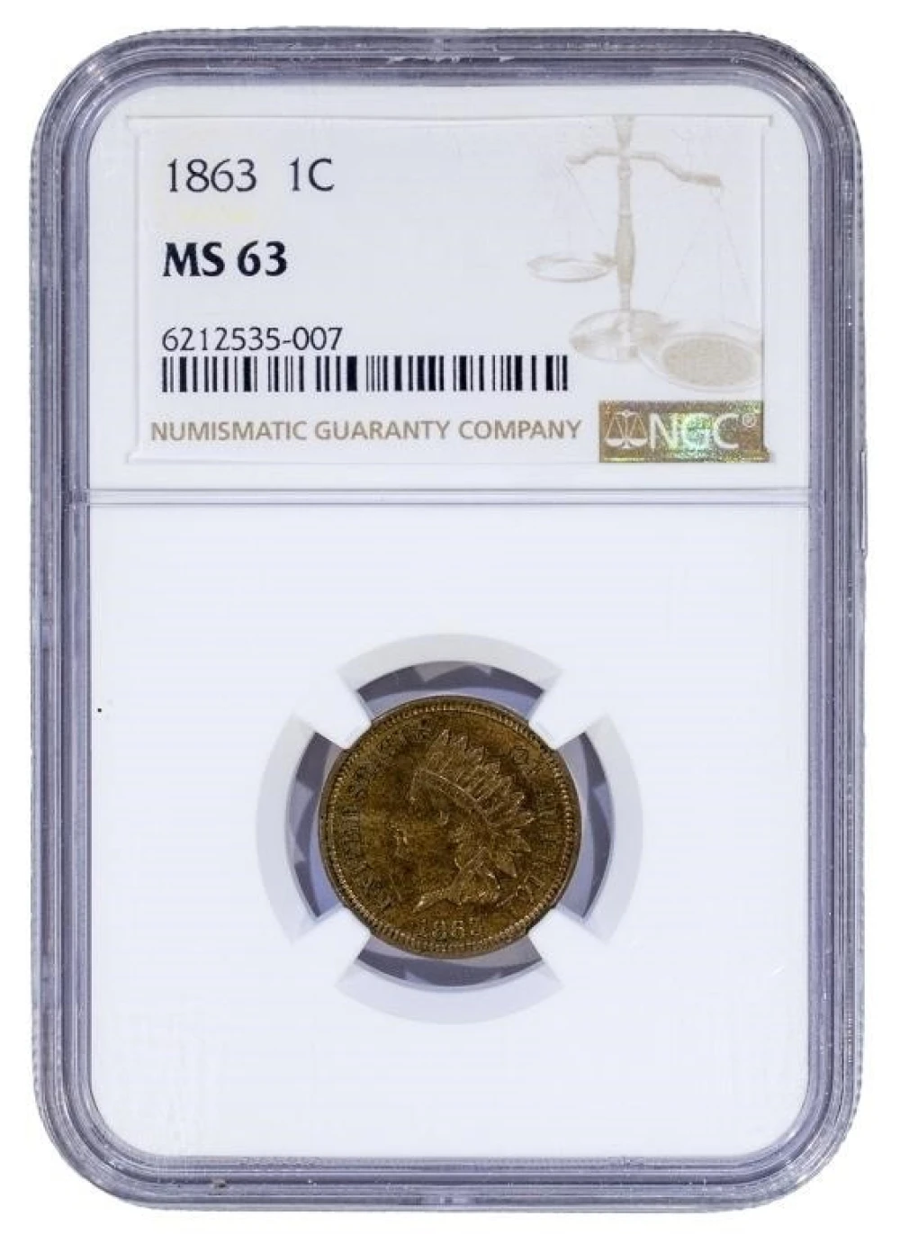 NGC MS-63 1863 Cent