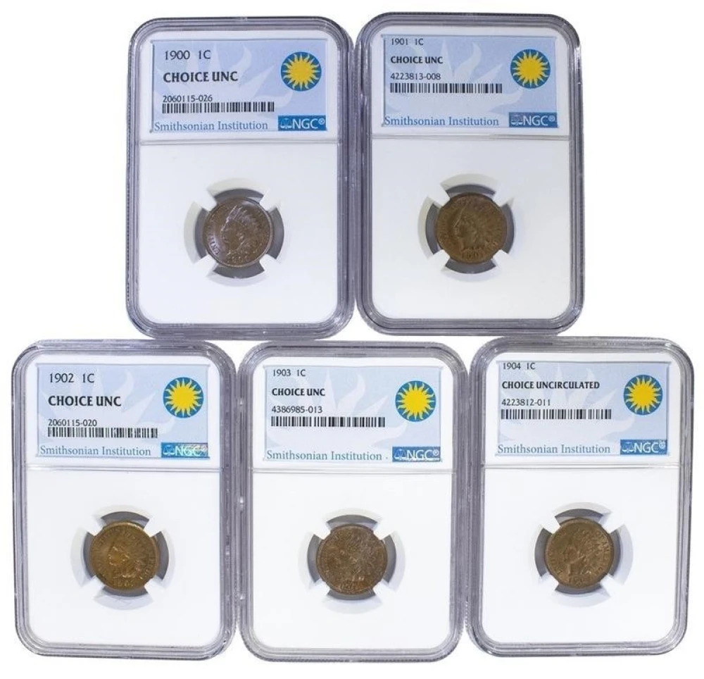 NGC-Certified Indian Cent Date Run