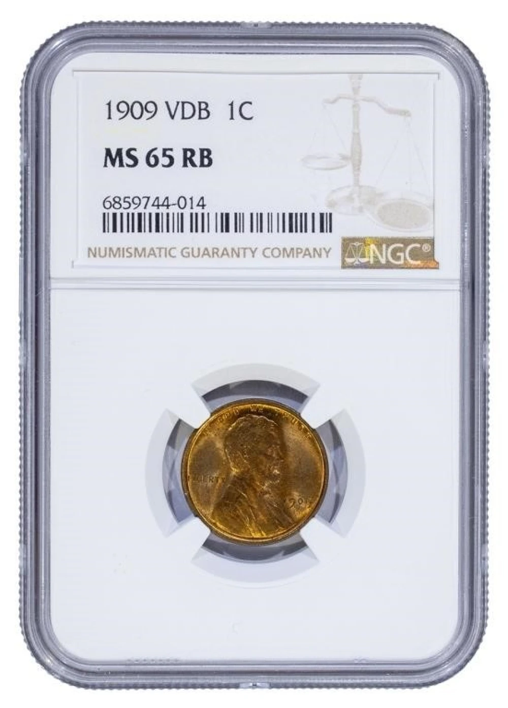 NGC MS-65 RB 1909 V.D.B. Cent