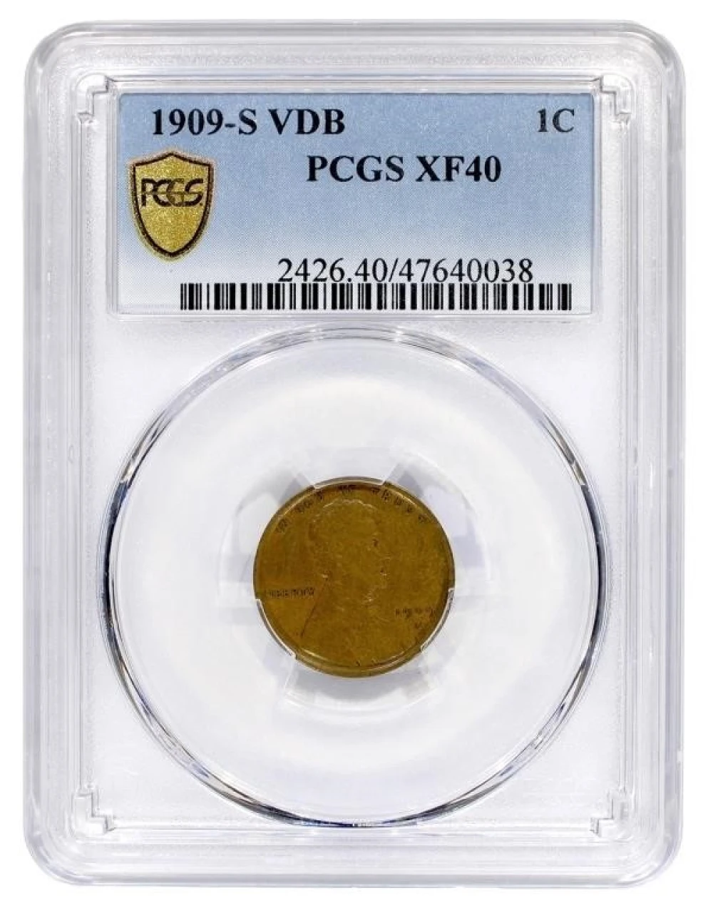 PCGS EF-40 1909-S V.D.B. Cent