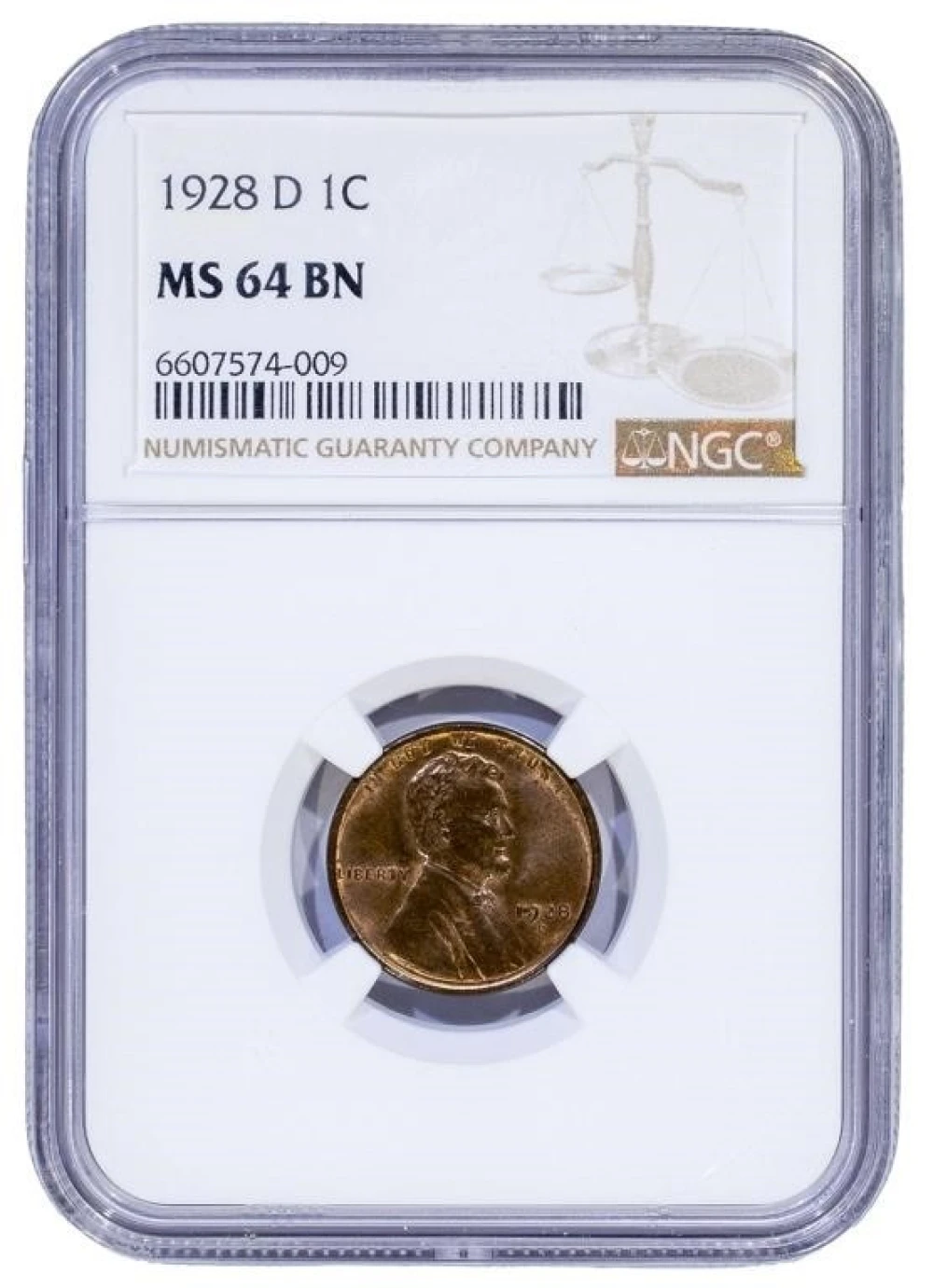 NGC MS-64 BN 1928-D Cent