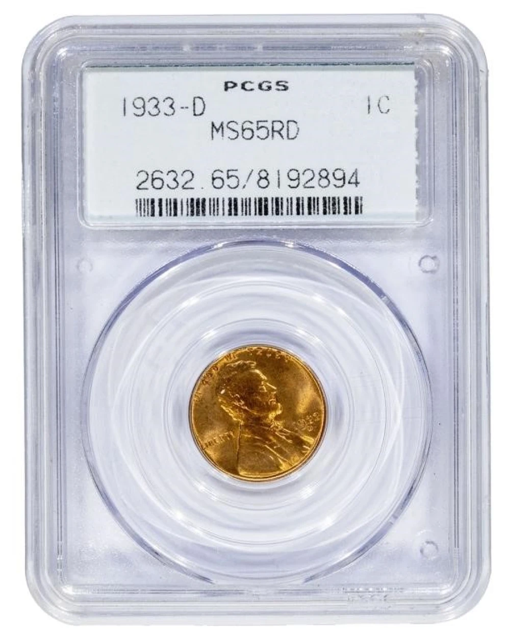 PCGS MS-65 RD 1933-D Cent