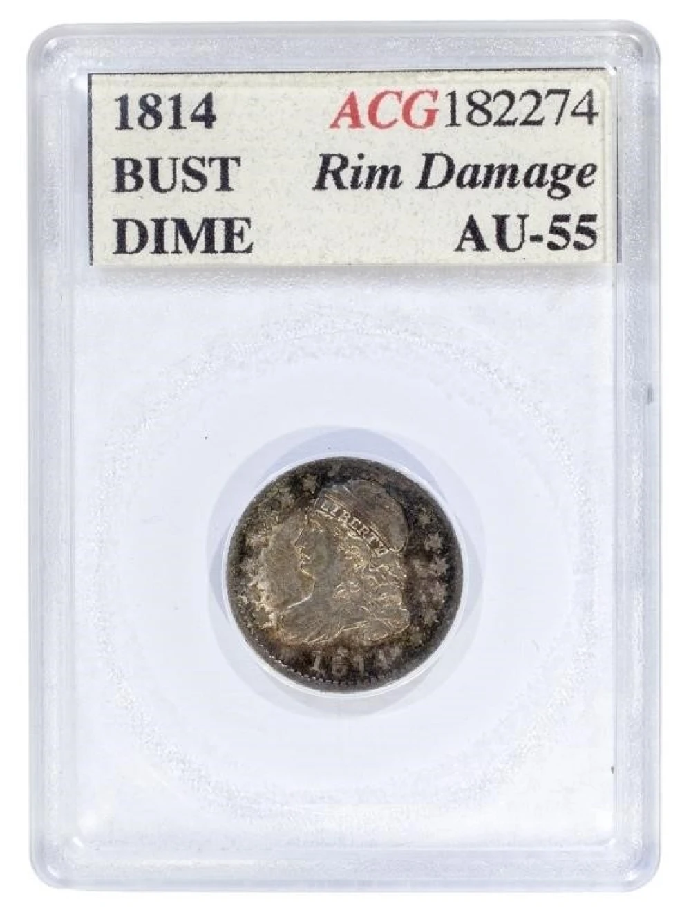 ACG AU-55 Details 1814 Dime