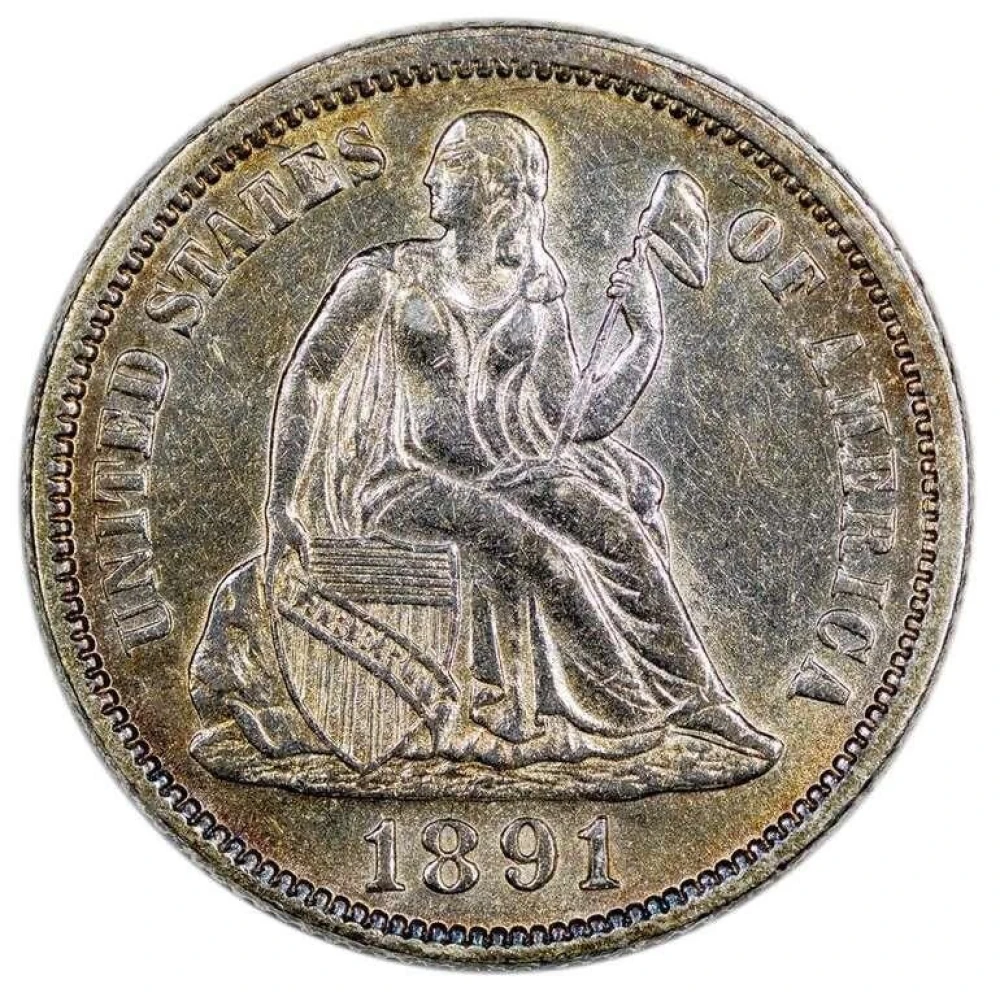 Unc Details 1891 Dime
