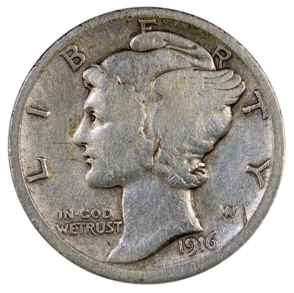 Fine-12 1916-D Mercury Dime