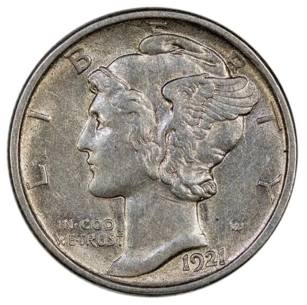 AU-50 1921-D Dime
