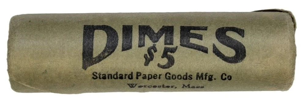 Original Bank-Wrapped Roll 1963 Dimes