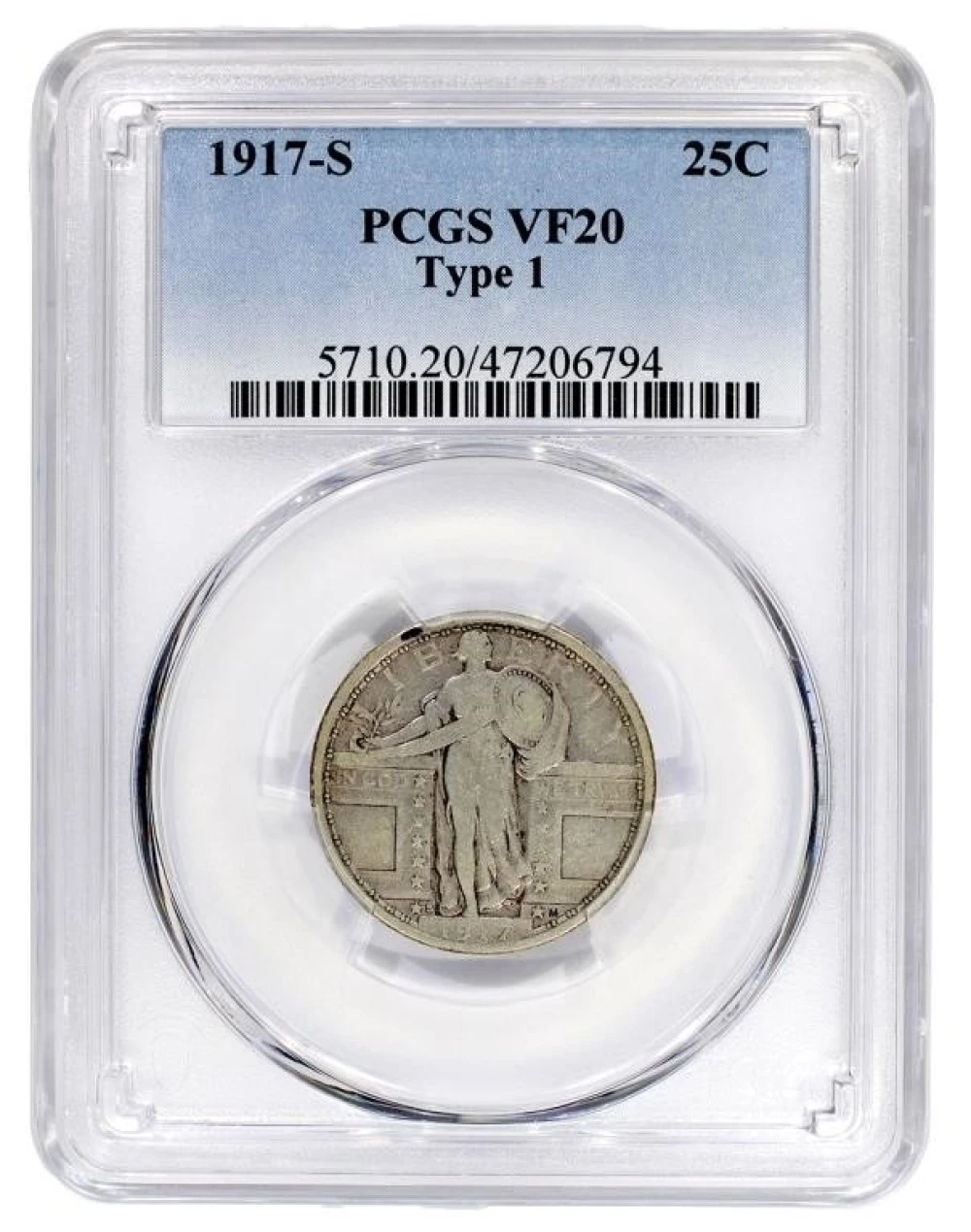 PCGS VF-20 1917-S Type I Quarter