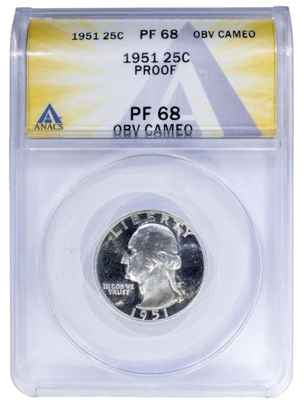 ANACS Proof-68 Obverse Cameo 1951 Quarter