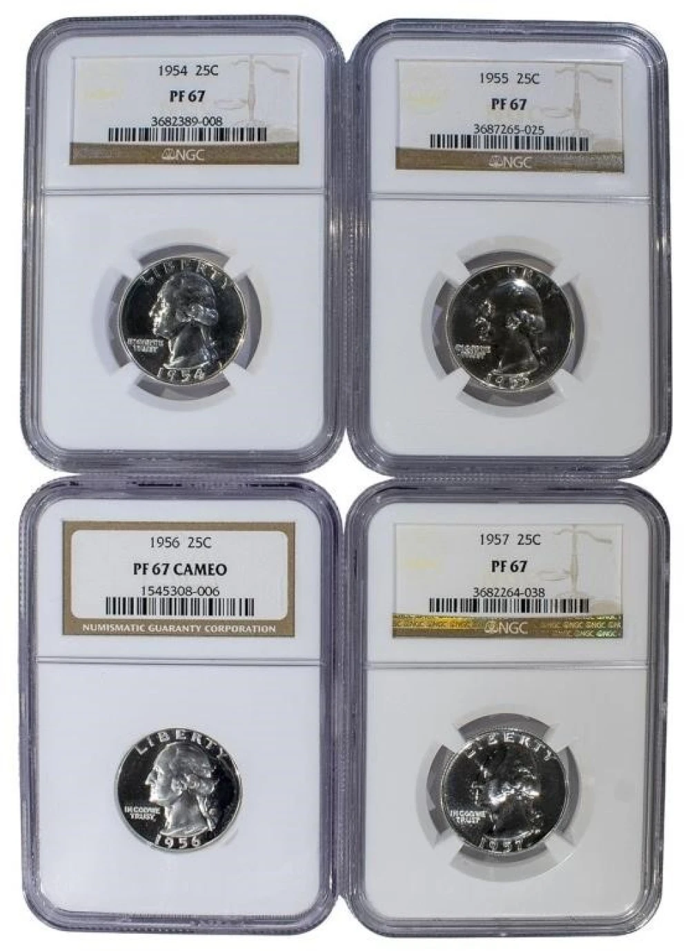 NGC-Certified Proof Washington Quarter Quartet