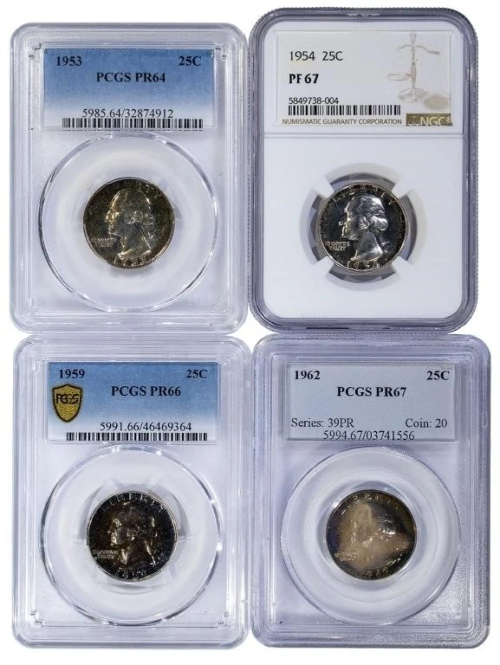Pretty Toned Proof Silver Washington Lot