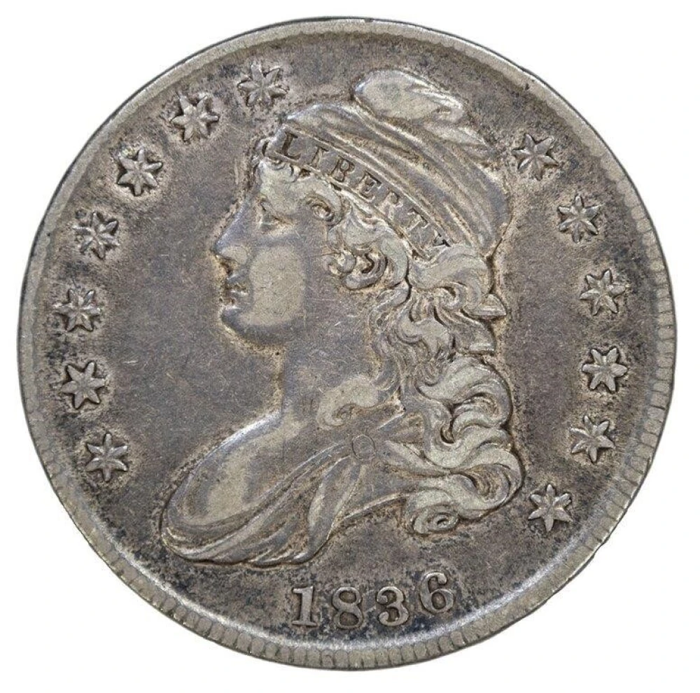 EF-40 1836 Lettered Edge Half Dollar
