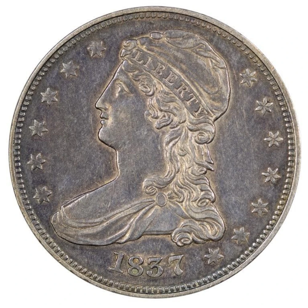 AU-50 or Finer 1837 Reeded Edge Half Dollar