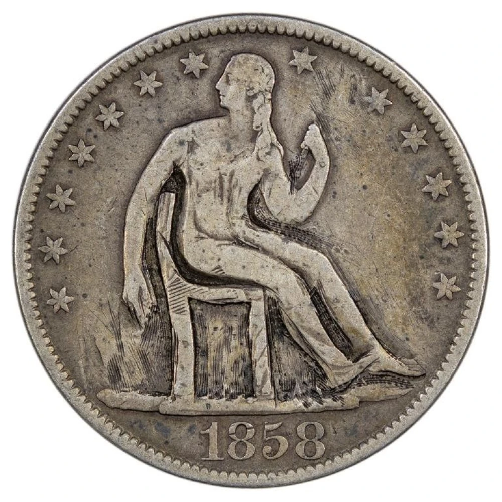 VF 1858-O "Potty" Half Dollar
