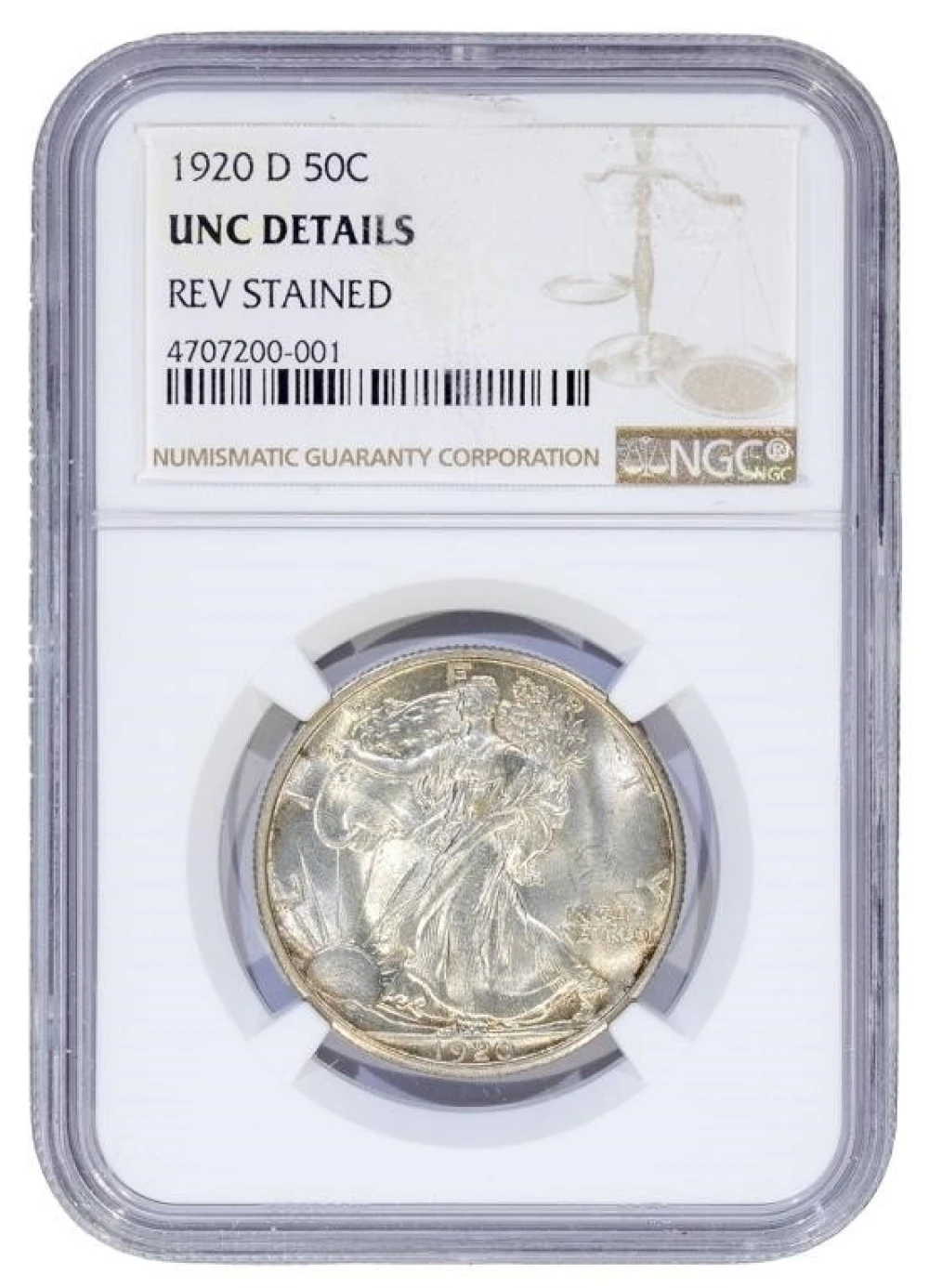 NGC UNC Details 1920-D Half Dollar