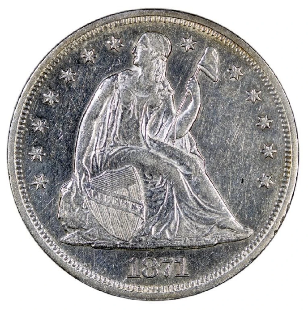 AU-55 1871 Liberty Seated $1