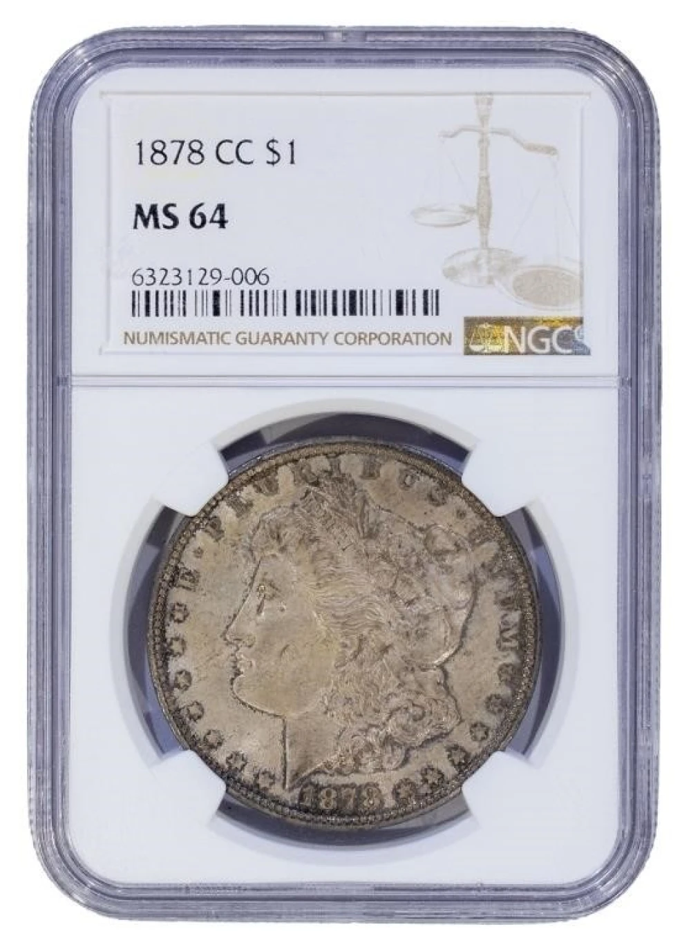 NGC MS-64 Toned 1878-CC Morgan Dollar