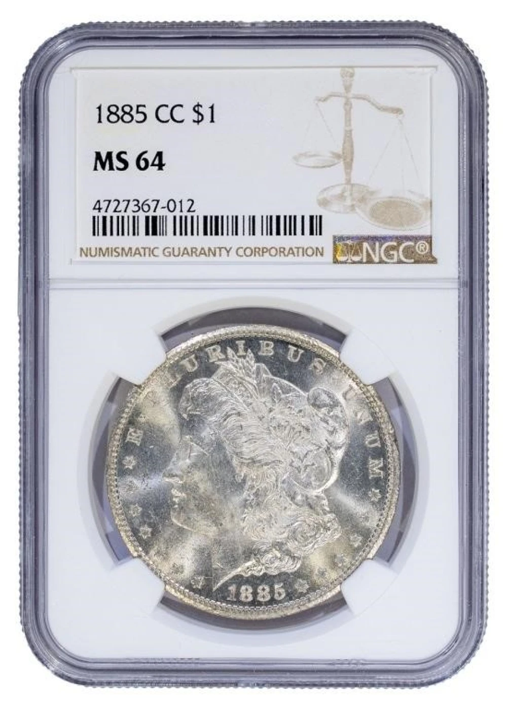 NGC MS-64 1885-CC Morgan $1