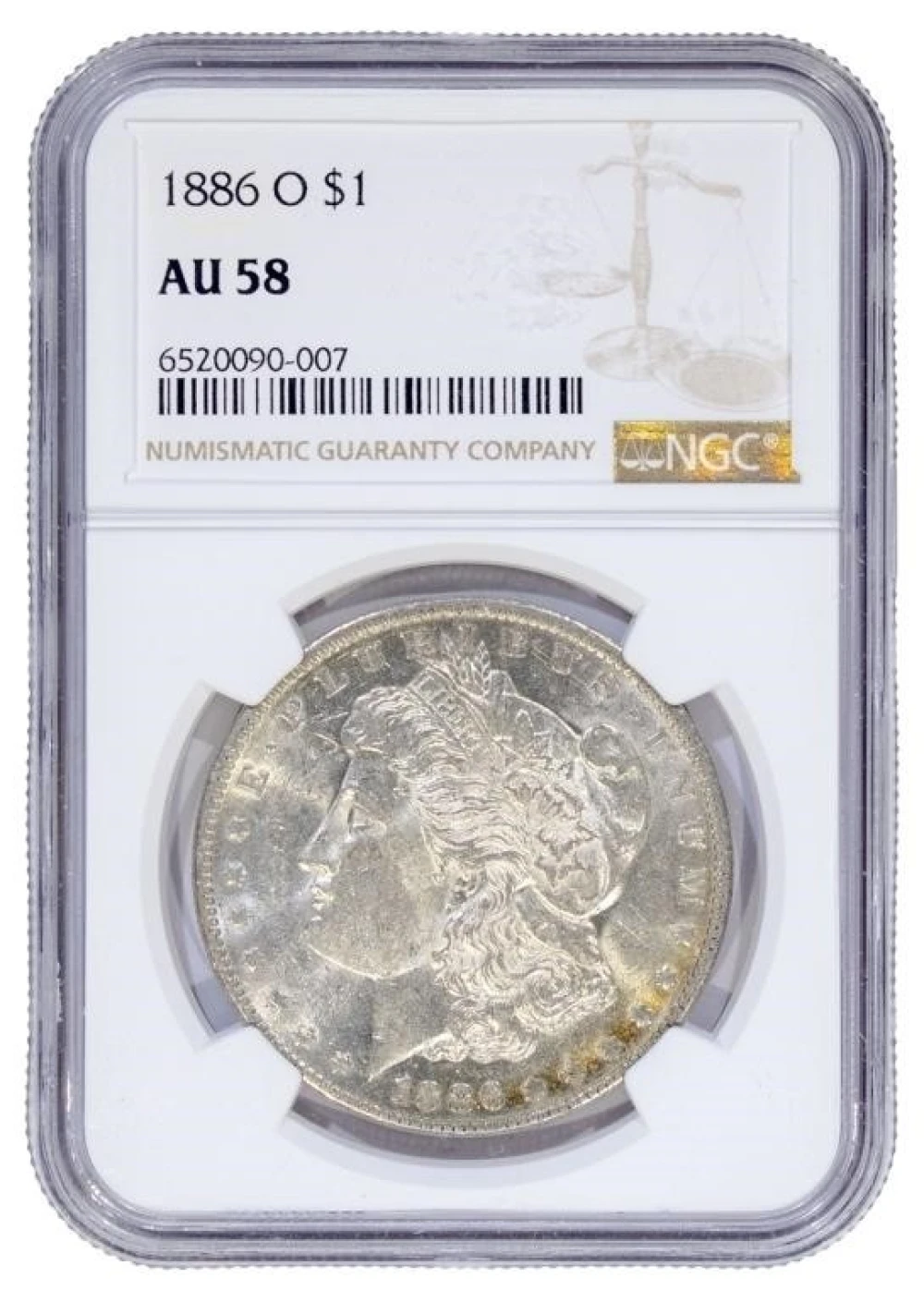 NGC AU-58 1886-O Morgan Dollar